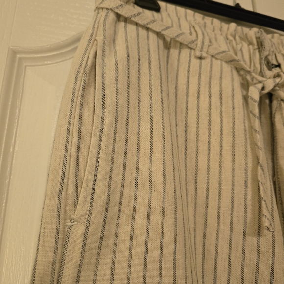 rag & bone Natural Stripe Tie Straight Pant Linen Blend 29 - Picture 6 of 14